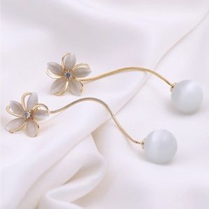 New s925 Two Style in one earrings it can be drop or stud flower earrings